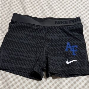 Nike Pro Black Shorts with Blue Logo
